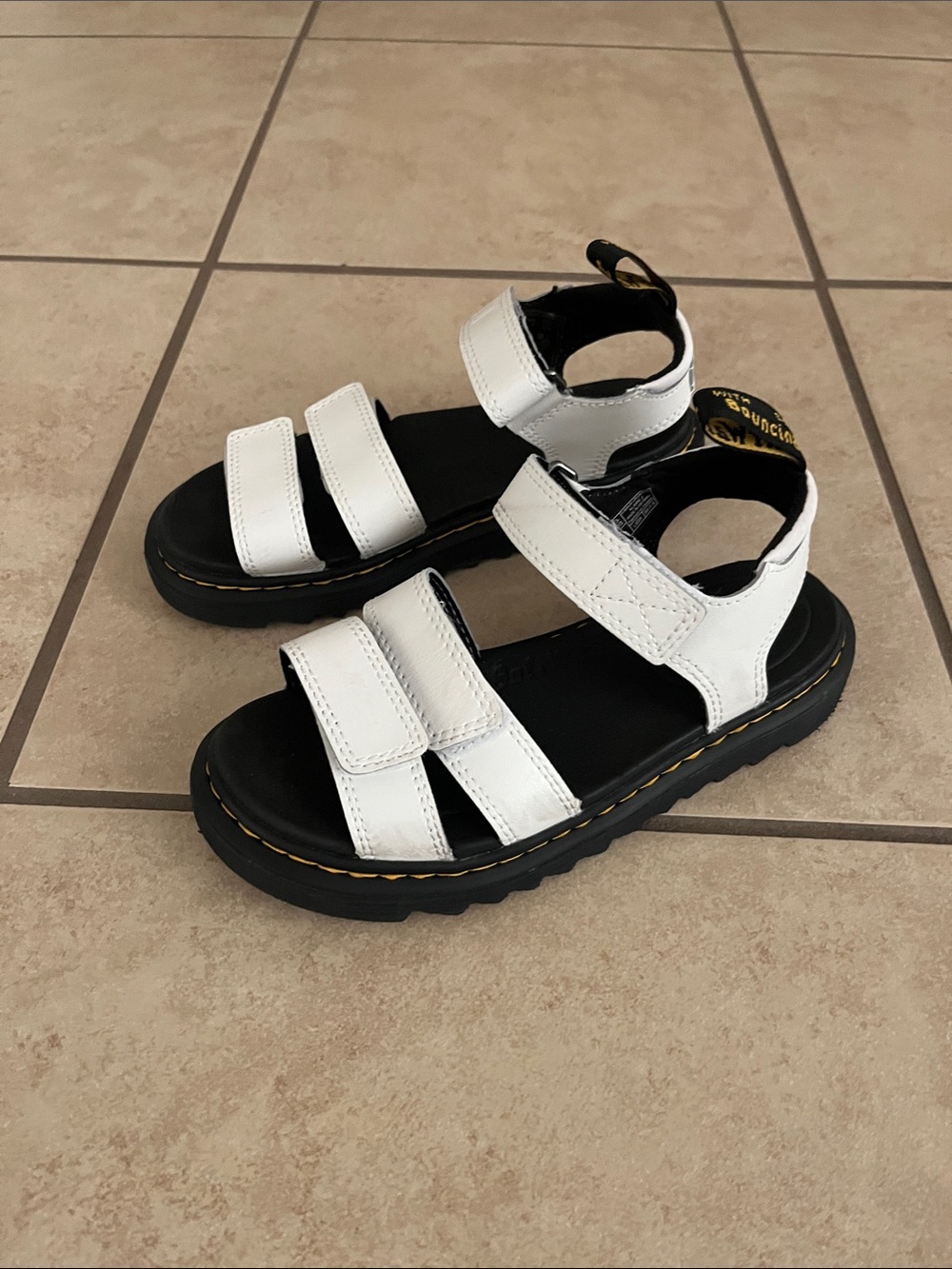 Dc Martin AirWair White Strap Velcro Sandals